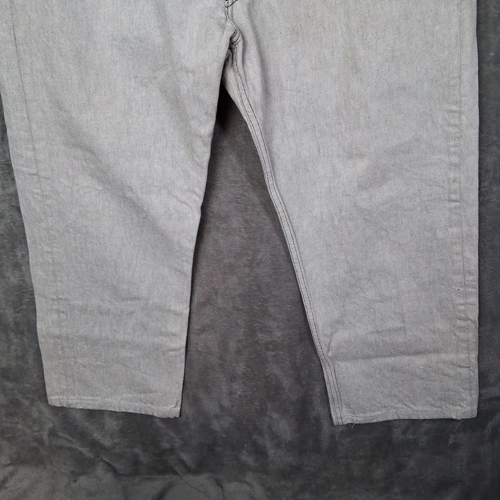 Levis 501 Mens 42x34 Classic Straight Black‎ Bleached Washed Mid Rise Button Fly